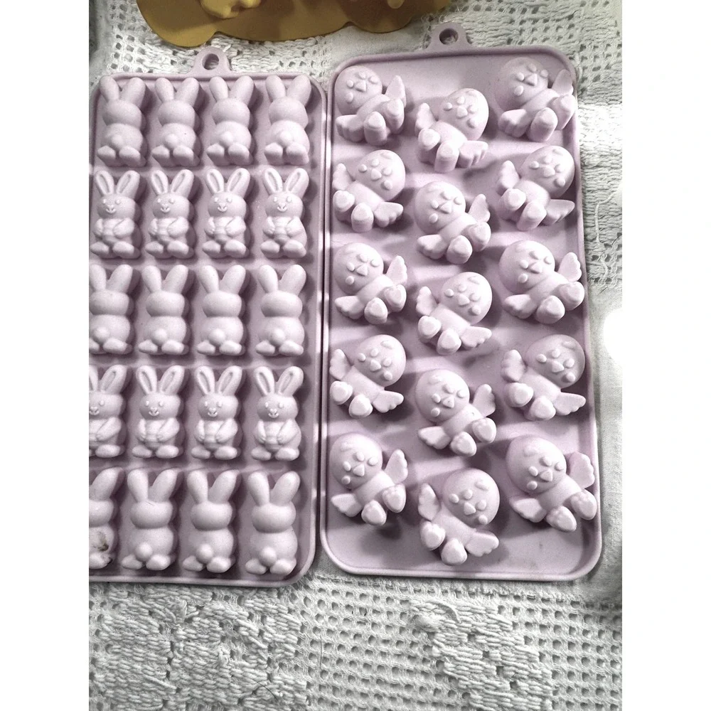 Easter Themed Silicone Mold 19 Lot Shapes Baking Chocolate Resin Soap Craft